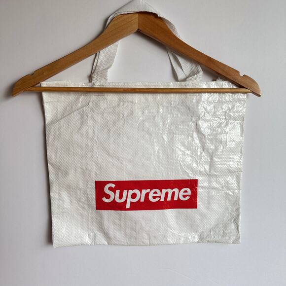 Supreme Box Logo Reuseable Shopping Tote Bag White Red - Picture 2 of 10